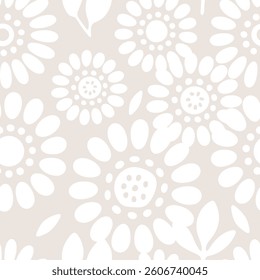 Beige doodle flower Seamless pattern background ideal for wrapping paper, fabric, textile etc.

