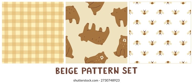 Conjunto  doodle beige