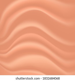 Beige draped satin fabric texture. vector illustration