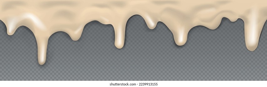 Caramelo beige de goteo, sin fondo, plantilla panorámica transparente - Ilustración vectorial