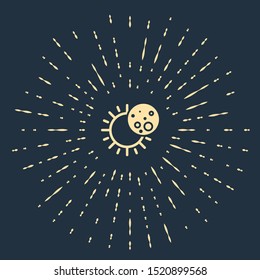 Beige Eclipse of the sun icon isolated on dark blue background. Total sonar eclipse. Abstract circle random dots. Vector Illustration