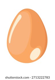 Huevo beige. Ilustración de Clipart de Vector plano con fondo aislado.