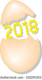 Beige Egg with number 2018