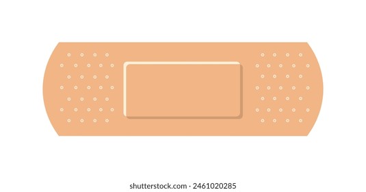 Beige elastic narrow strip adhesive tape for wounded skin vector illustration isolated on white