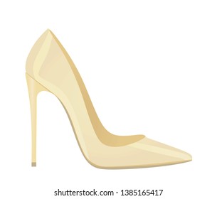 Beige elegant shoe. vector illustration