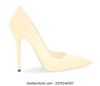 Zapato beige elegante. ilustración vectorial