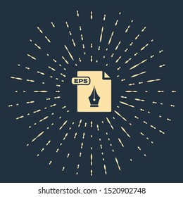 Beige EPS file document. Download eps button icon isolated on dark blue background. EPS file symbol. Abstract circle random dots. Vector Illustration