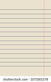 Beige exercise book paper in line. Straight line. Quiet colors. Vector image. The theme of study,schools. The template for the labels or cards. Minimalism.