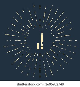 Beige Eyeliner, eyebrow icon isolated on blue background. Pencil for eyes. Abstract circle random dots. Vector Illustration