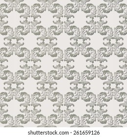 Beige fantasy floral pattern - vector illustration.