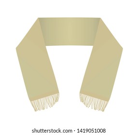 Beige fashionable scarf. vector illustration