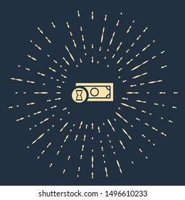 Beige Fast payments icon on dark blue background. Fast money transfer payment. Financial services, fast loan, time is money, cash back concept. Abstract circle random dots. Vector Illustration