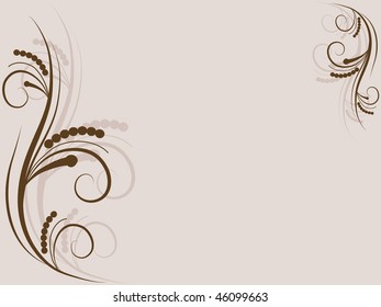 Beige floral background - vector illustration