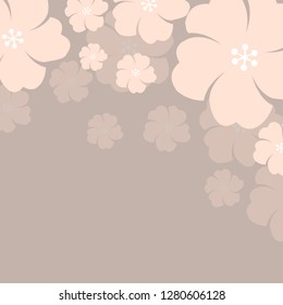 Beige floral border background vector