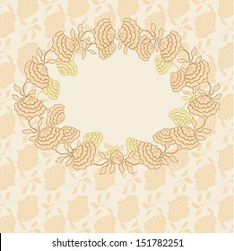Beige floral frame