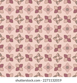Beige floral and geometric luxury pattern. Stylish fashion fabric design.