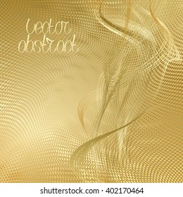 Beige Floral Pattern. Golden Structure Texture Background. Vector Illustration