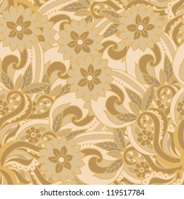 beige floral pattern herbal  background fabric, wrapping paper, web design