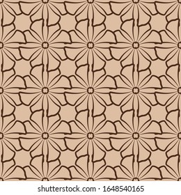Fondo inoxidable de color beige floral. Con diseño de flores marrones. Ilustración del vector