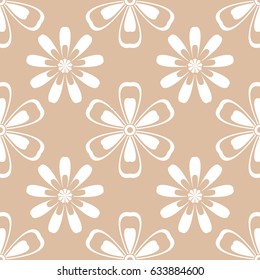Beige floral seamless pattern. Vector illustration