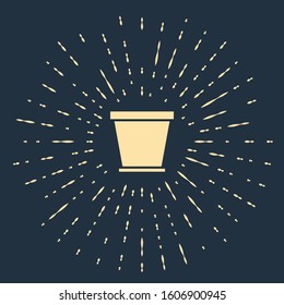 Beige Flower pot icon isolated on blue background. Abstract circle random dots. Vector Illustration