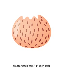 Beige flower pot in the shape of a ball. Vector illustration on white background.