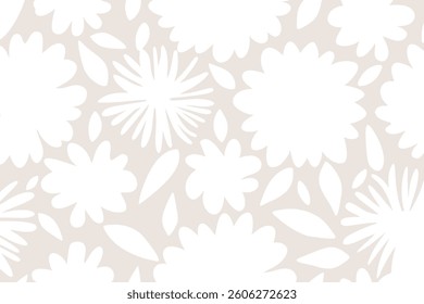 Beige flower textured background. Design illustration for decoration, wall decor, wallpaper, cover, banner.