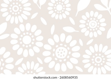 Beige flower textured background. Design illustration for decoration, wall decor, wallpaper, cover, banner.