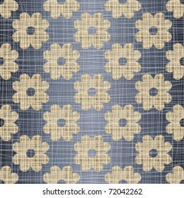 Beige flowers on a jeans background
