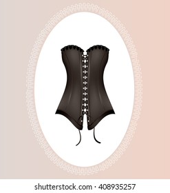 beige frame and dark corset