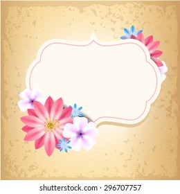 Beige frame with a flowers