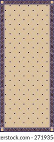 Patrón geométrico beige de la bufanda del ornamento de Antiguas de la rejilla y de los lunares