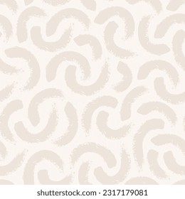 Beige geometric lines seamless pattern. Wavy squiggle brush strokes texture background. Abstract minimal line doodles print. Vector illustration for wallpaper design, fabric, textile, paper wrapping