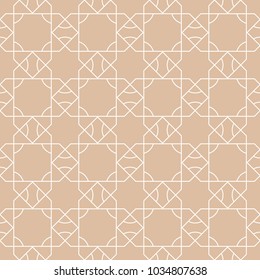 Beige geometric ornament. Seamless pattern for web, textile and wallpapers