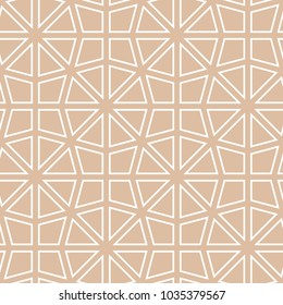 Beige geometric ornament. Seamless pattern for web, textile and wallpapers