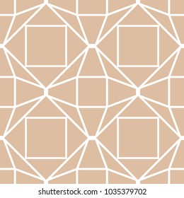 Beige geometric ornament. Seamless pattern for web, textile and wallpapers