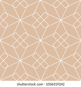 Beige geometric ornament. Seamless pattern for web, textile and wallpapers