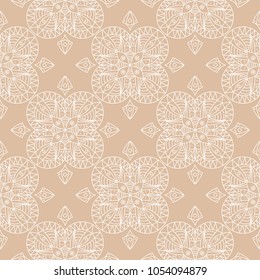 Beige geometric ornament. Seamless pattern for web, textile and wallpapers