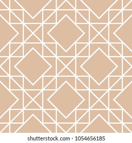 Beige geometric ornament. Seamless pattern for web, textile and wallpapers