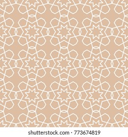 Beige geometric ornament. Seamless pattern for web, textile and wallpapers