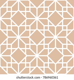 Beige geometric ornament. Seamless pattern