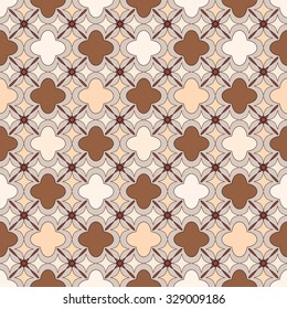 Beige geometric seamless pattern. 