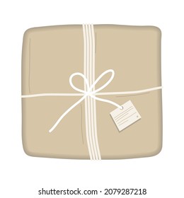 beige gift box over white