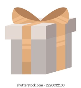 icono de presentación de caja de regalo de color beige