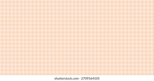 Beige gingham pattern, pastel checkered fabric background, vector repeat tile