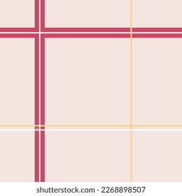 Beige Gingham seamless pattern vector. Red and white stripes checkered tartan for spring summer picnic tablecloth, shirts, plaid, blankets, wrapping paper, print, fabric or textile, card