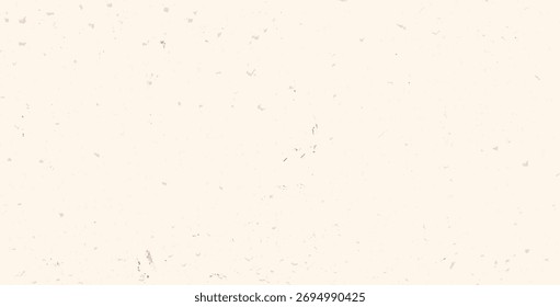 Beige Korn Tapete Textur. Reispapier mit Staub und Sand. Recycling-Materialblatt für Fahrzeuge. Neutraler Hintergrund mit Rauschen und Flecken. Blasser Eierschalenhintergrund. Natürliche cremige Vektorgrafik.