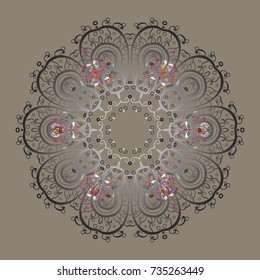 Beige, gray and neutral snow on beige, gray and neutral colors. Symbol of winter, Merry Christmas holiday, Happy New Year celebration Vector. Snowflake simple. Abstract wallpaper, wrapping decoration.
