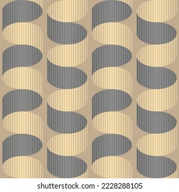Beige and Gray Optical Illusion Spiral Striped Pattern