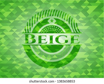 Beige green emblem. Mosaic background. Vector Illustration. Detailed.
